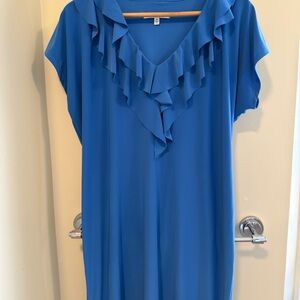Sympli Bright Blue V-Neck Dress